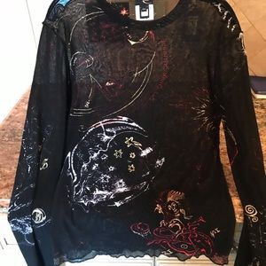Just Cavalli crewneck mesh sweater shirt 54 large